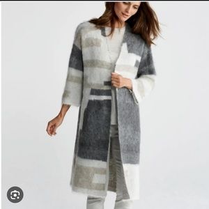 Eileen Fisher Brushed Mohair and Alpaca Long Cardigan